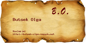 Butsek Olga névjegykártya